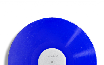 A blue vinyl record