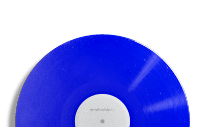 A blue vinyl record